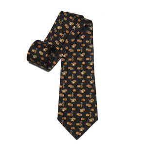 Salvatore Ferragamo Silk Tie Golf Vacation Theme Made in Italy Men's